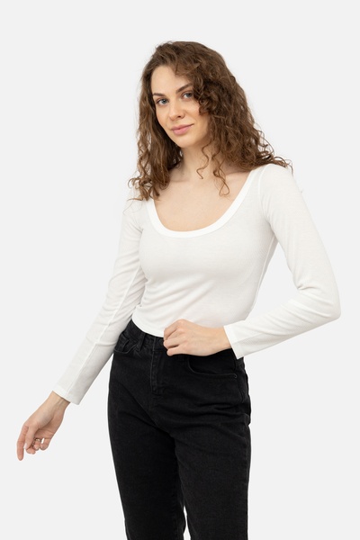 Женская футболка (лонгслив) 44 цвет белый ЦБ-00242080