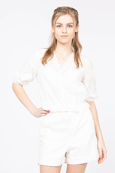 Блуза жіноча 46 колір білий ЦБ-00161302 SKT000546562 фото
