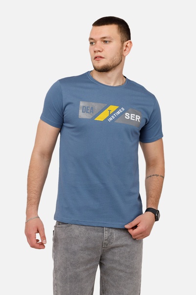 Чоловіча футболка з коротким рукавом 46 колір синій ЦБ-00250638 SKT000993914 фото