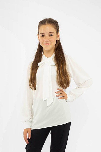 Блуза на дівчинку 164 колір молочний ЦБ-00151392 SKT000516512 фото