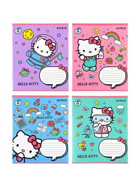 Зошит у косу лінію 12 аркушів Hello Kitty колір різнокольоровий ЦБ-00197344 SKT000860980 фото
