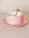 Чашка с блюдцем и ложкой "Glamor" цвет розовый ЦБ-00223920 SKT000918614 фото 1