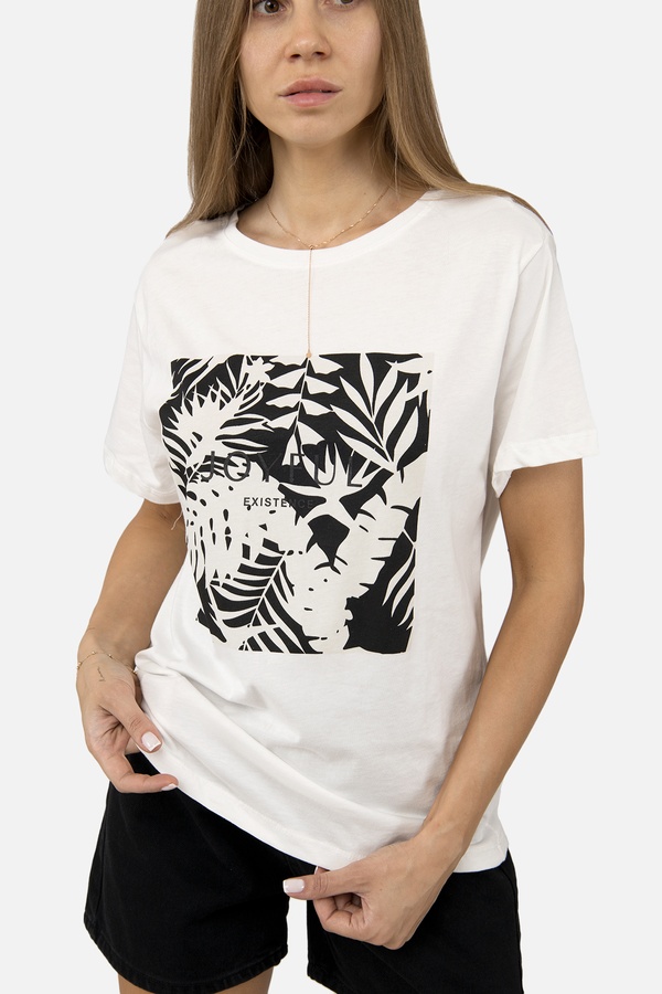 Жіноча футболка з коротким рукавом 42 колір молочний ЦБ-00254779