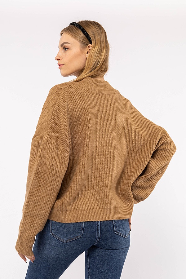 Жіночий пуловер 46 колір бежевий ЦБ-00194408 SKT000854097 фото