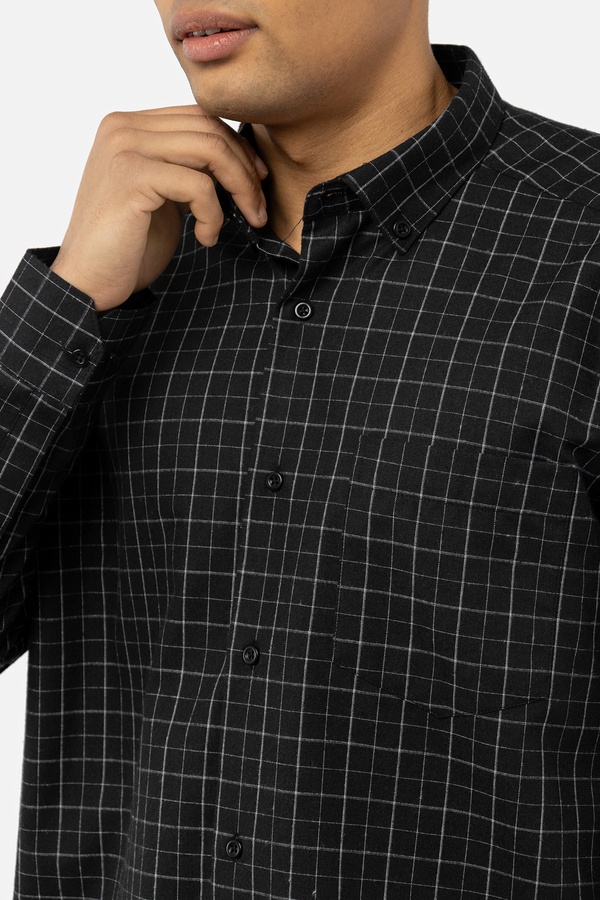 Мужская рубашка с длинным рукавом 46 цвет черный ЦБ-00241658 SKT000962314 фото