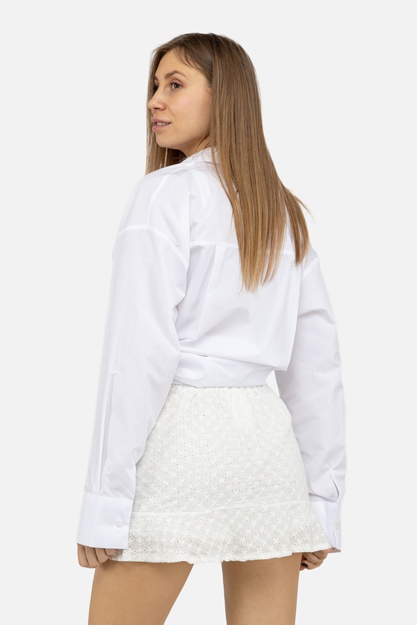 Женская юбка-шорты 48 цвет белый ЦБ-00250397 SKT000993182 фото