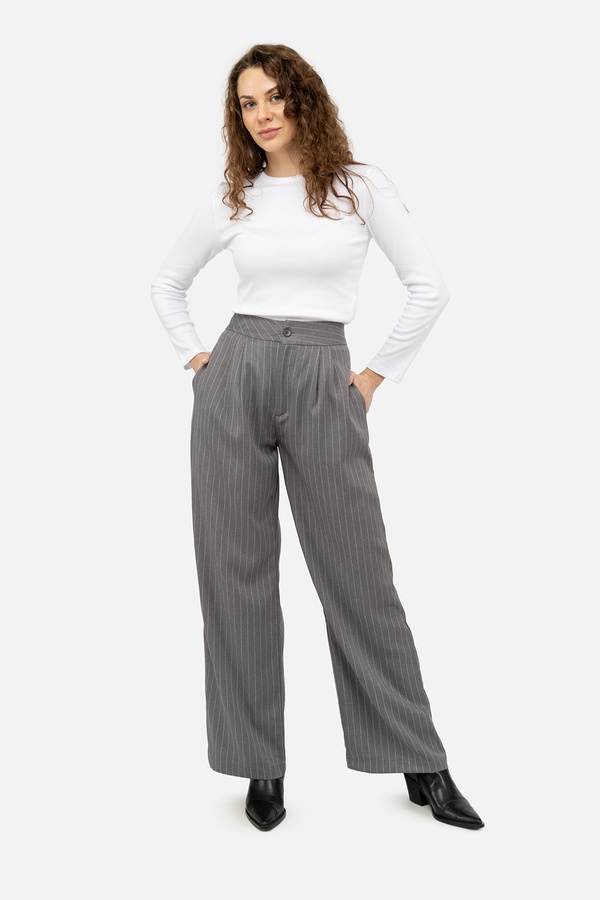 Жіночі штани 42 колір сірий ЦБ-00242170 SKT000963771 фото