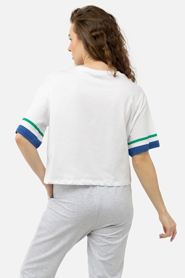 Жіноча футболка з коротким рукавом 42 колір білий ЦБ-00245335 SKT000981283 фото