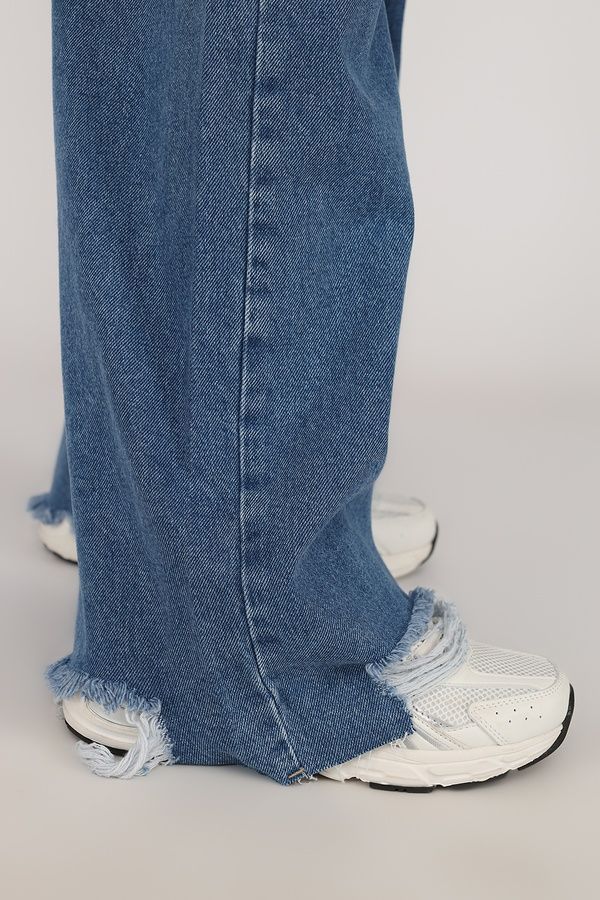 Джинси baggy жіночі колір блакитний 50 ЦБ-00273490 фото