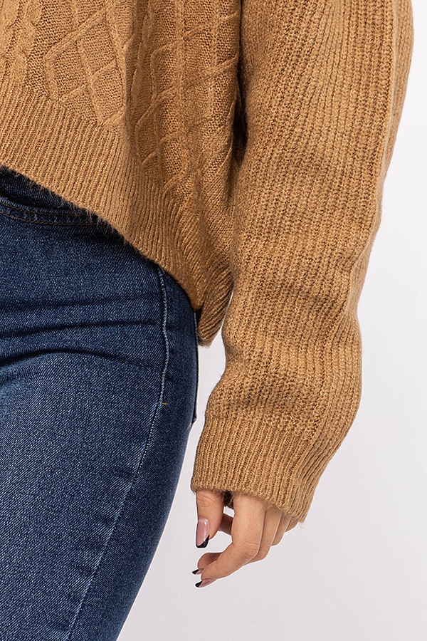 Жіночий пуловер 46 колір бежевий ЦБ-00194408 SKT000854097 фото