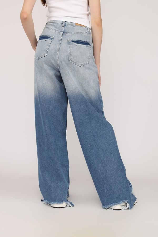 Джинси baggy жіночі колір блакитний 50 ЦБ-00273490 фото