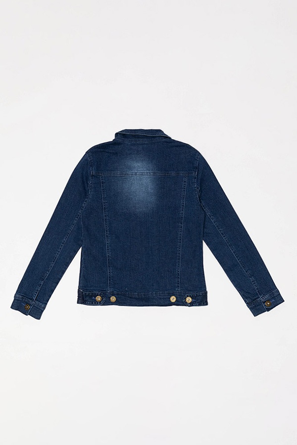Джинсова куртка для дівчинки 140 колір темно-синій ЦБ-00160554 SKT000543598 фото