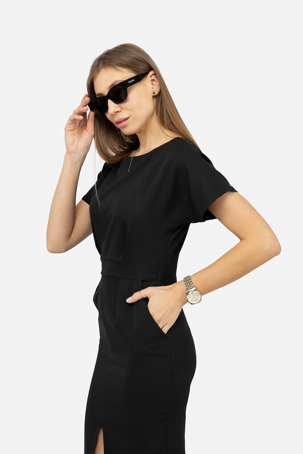 Женское платье с коротким рукавом 48 цвет черный ЦБ-00247009 SKT000985923 фото