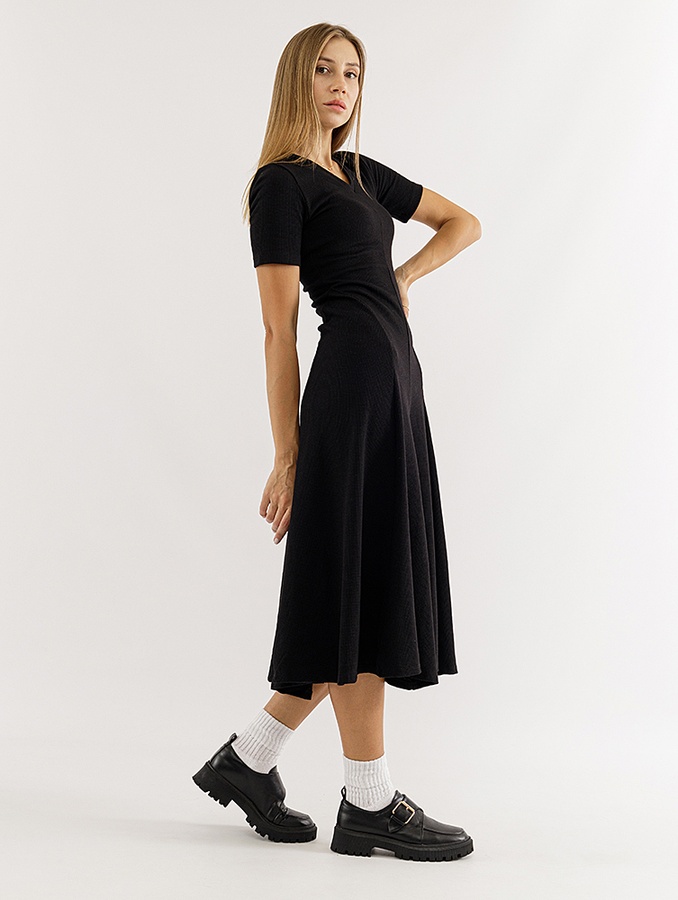 Жіноча сукня 46 колір чорний ЦБ-00229086 SKT000931324 фото