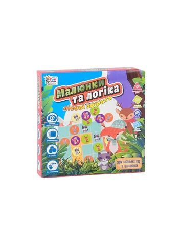 Настільна гра "Малюнки та логіка. Лісові звірята" 4FUN Game Club UKB-B 0032 ЦБ-00219420 фото