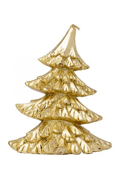 Парафиновая свеча "Золотая елка" цвет золотистый ЦБ-00234155 SKT000943438 фото