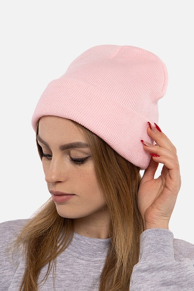 Жіноча шапка 58-60 колір світло-рожевий ЦБ-00209579 SKT000886941 фото