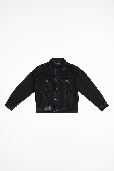 Джинсовая куртка на мальчика 152 цвет черный ЦБ-00183146 SKT000606017 фото