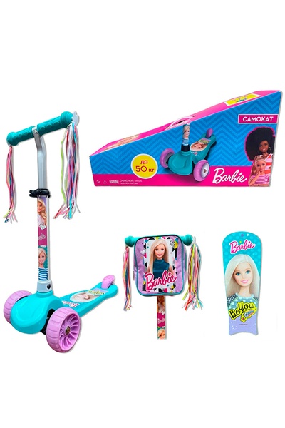 Дитячий самокат 3-х колісний Barbie колір різнокольоровий ЦБ-00246046 SKT000983376 фото