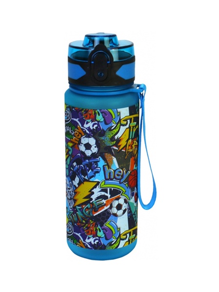 Пляшка для води Graffiti колір блакитний ЦБ-00227738 SKT000927344 фото