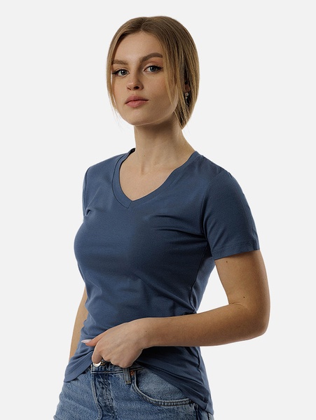 Жіноча футболка регуляр 52 колір індіго ЦБ-00210728 SKT000890463 фото