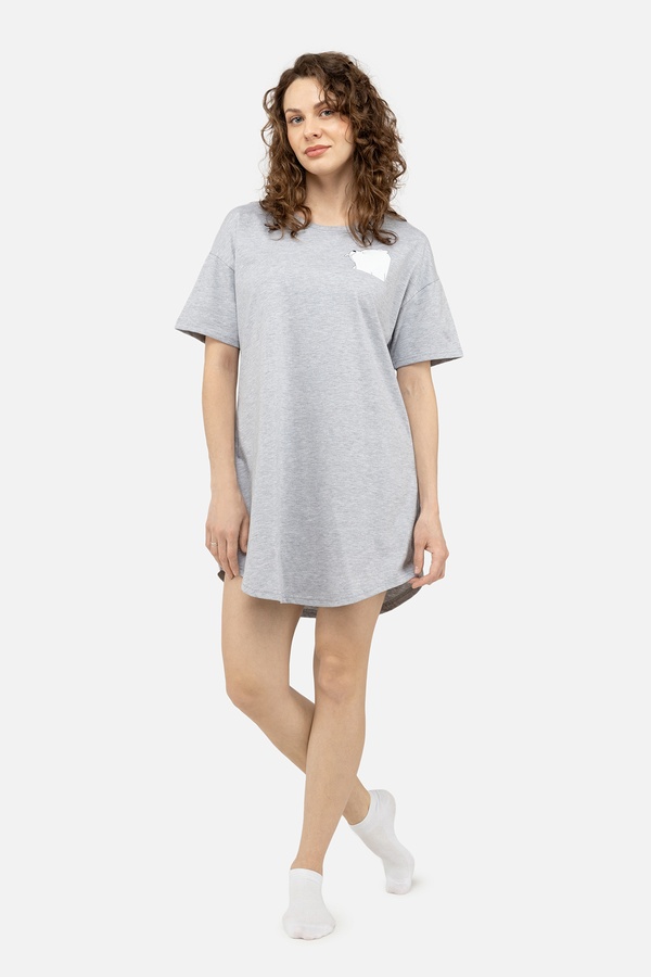 Жіноча нічна сорочка 42 колір світло-сірий ЦБ-00244130 SKT000977906 фото