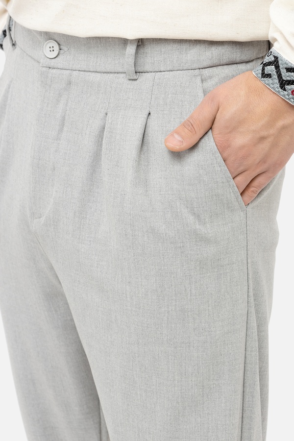 Чоловічі штани 46 колір сірий ЦБ-00241578 SKT000961925 фото