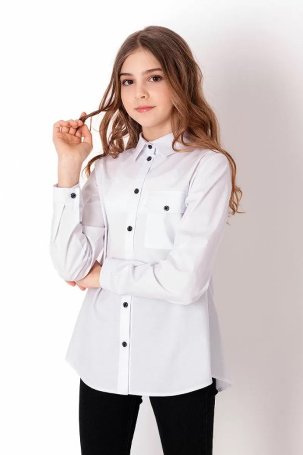 Рубашка на девочку 152 цвет белый ЦБ-00159499 SKT000539052 фото