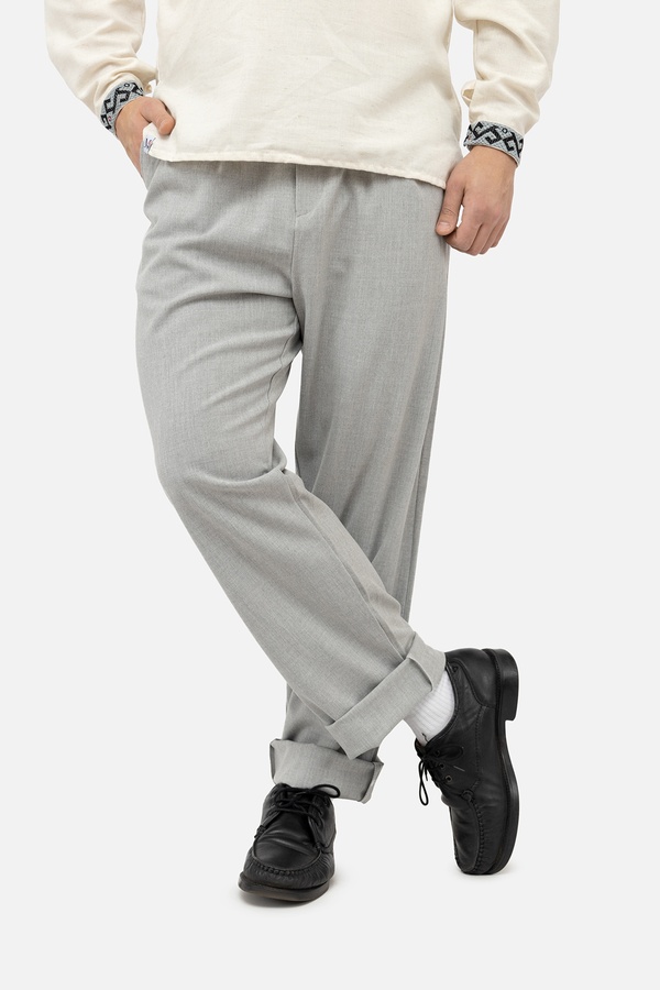 Мужские брюки 46 цвет серый ЦБ-00241578 SKT000961925 фото