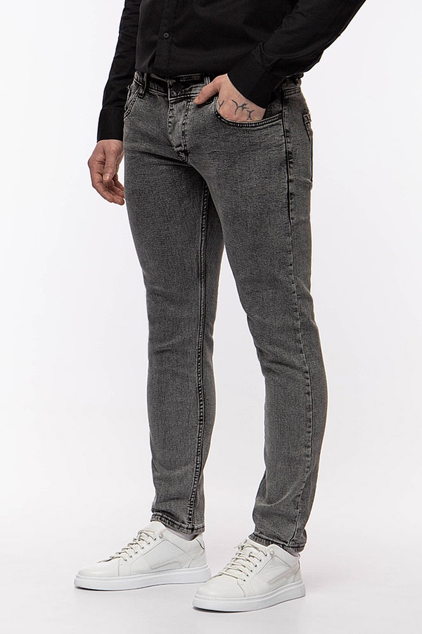 Мужские джинсы слим 50 цвет темно-серый ЦБ-00213589 SKT000894079 фото