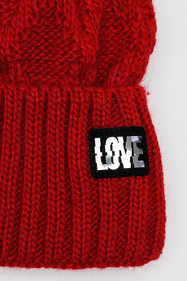 Комплект шапка-шарф на дівчинку 42-44 колір червоний ЦБ-00206096 SKT000879713 фото