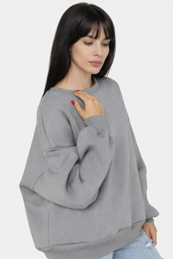 Жіночий світшот колір сірий 50 ЦБ-00254560 фото