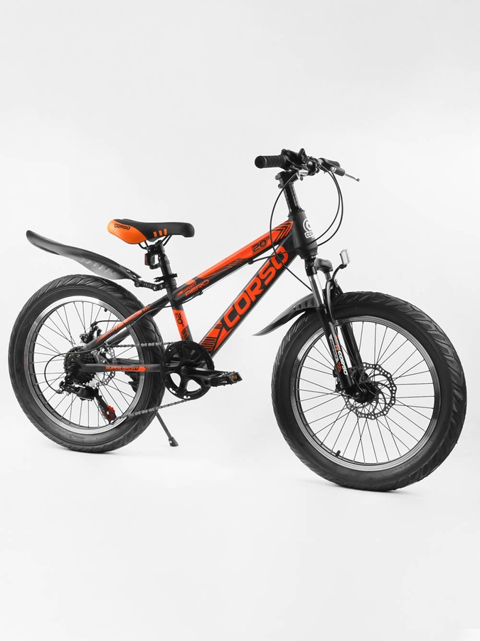Детский спортивный велосипед 20" дюймов «AERO» цвет черно-оранжевый ЦБ-00213423 SKT000893675 фото