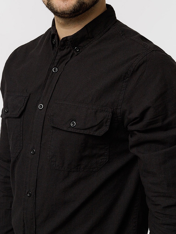 Чоловіча сорочка з довгим рукавом 44 колір чорний ЦБ-00218782 SKT000905279 фото