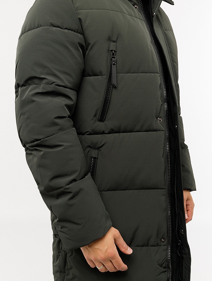 Чоловіча куртка подовжена 44 колір хакі ЦБ-00220376 SKT000909540 фото
