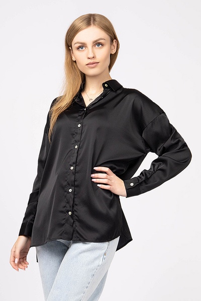 Блуза жіноча 48 колір чорний ЦБ-00173853 SKT000581595 фото