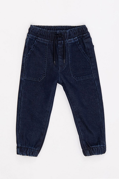 Джогеры джинсовые утепленные на мальчика 128 цвет темно-синий ЦБ-00181585 SKT000602044 фото