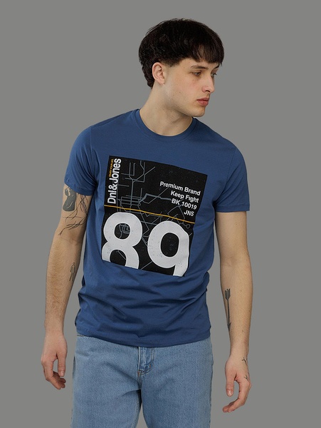 Мужская футболка регуляр 52 цвет синий ЦБ-00216041 SKT000899788 фото