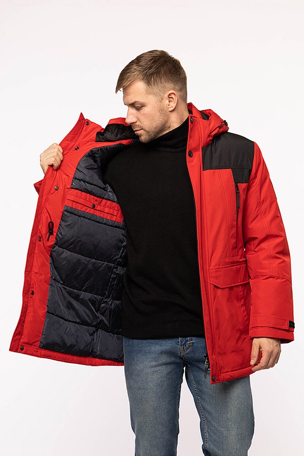 Мужская куртка 56 цвет красный ЦБ-00194537 SKT000854538 фото