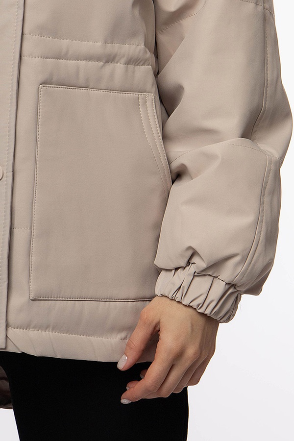Женская куртка прямая 50 цвет молочный ЦБ-00206934 SKT000882021 фото
