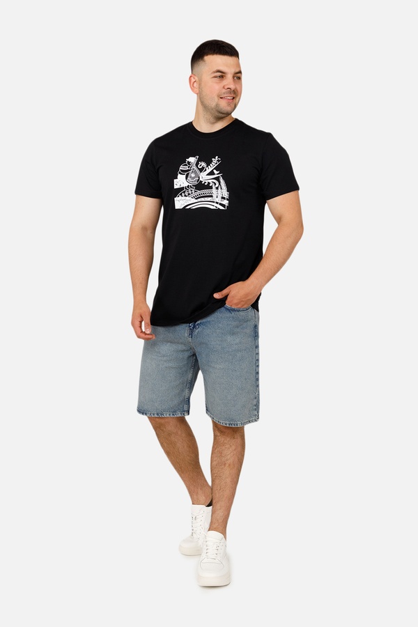 Мужская патриотическая футболка с коротким рукавом 44 цвет черный ЦБ-00253251 SKT001001363 фото