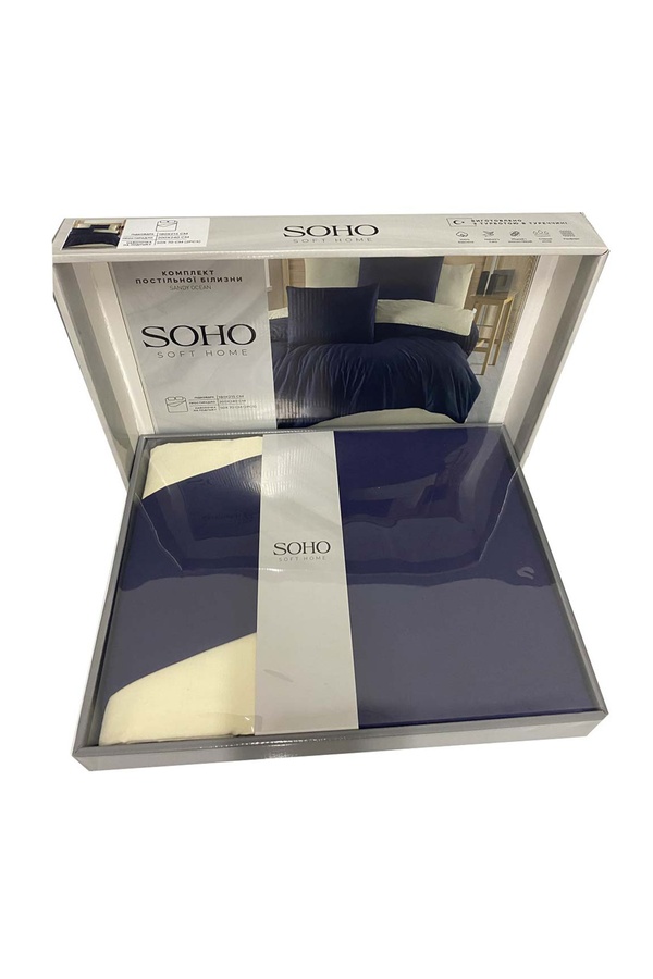 Півтораспальний комплект постільної білизни - SOHO колір темно-синій ЦБ-00249467 SKT000991237 фото