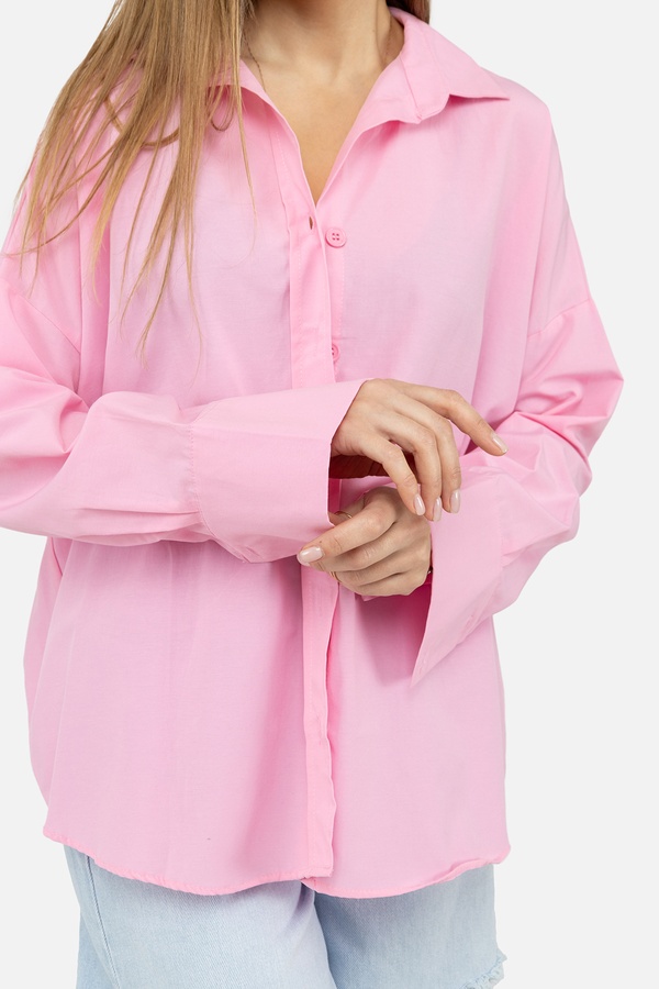 Женская рубашка с длинным рукавом 42 цвет розовый ЦБ-00245315 SKT000981202 фото