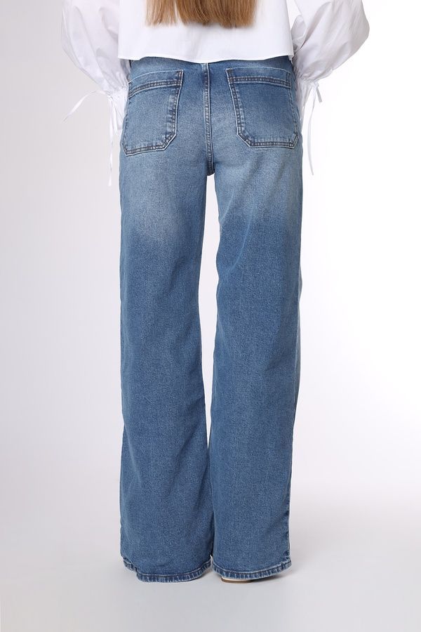 Джинсы wide leg женские цвет синий 50 ЦБ-00292213 фото