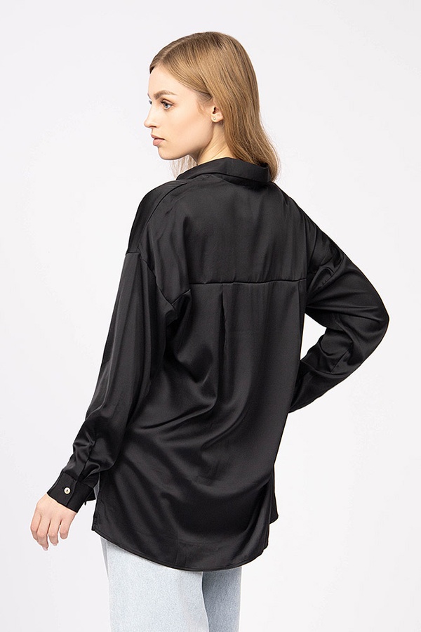 Блуза жіноча 48 колір чорний ЦБ-00173853 SKT000581595 фото