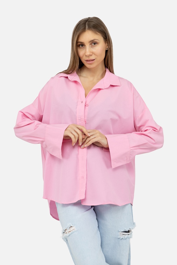Жіноча сорочка з довгим рукавом 42 колір рожевий ЦБ-00245315 SKT000981202 фото