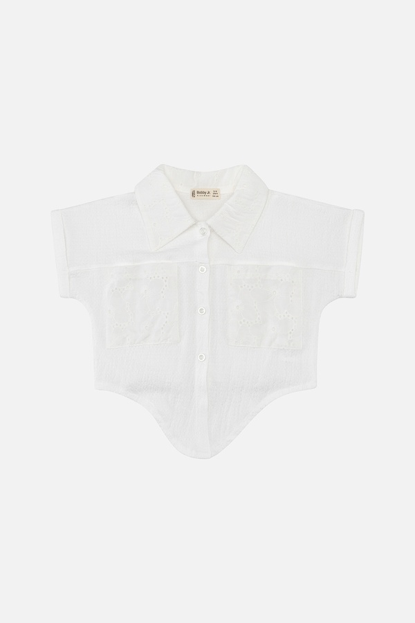 Блуза з коротким рукавом для дівчинки 134 колір білий ЦБ-00243488 SKT000968159 фото