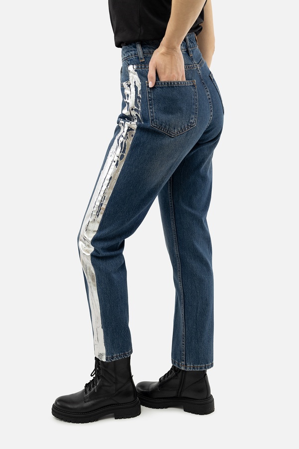 Жіночі джинси мом 42 колір темно-синій ЦБ-00233549 SKT000941731 фото