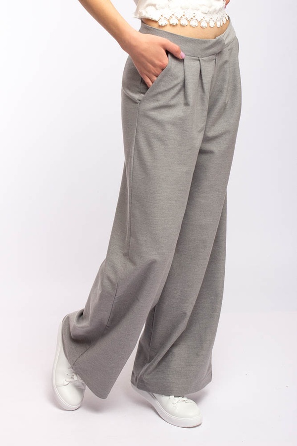 Штани жіночі широкі 42 колір сірий ЦБ-00157343 SKT000533390 фото