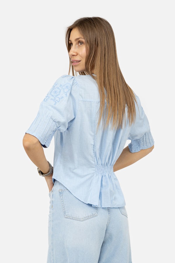 Жіноча вишиванка з коротким рукавом 42 колір блакитний ЦБ-00245319 SKT000981218 фото